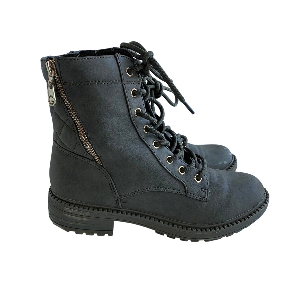 GBG Los Angeles‎ Boots 6 Green Zipper Combat Style Guess lace up Gold details